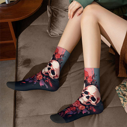 3D Skull Quarter Socks(3 Pairs) - image 1