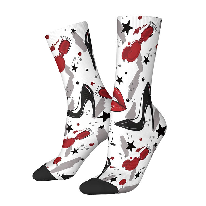3D Lips Bow Us Dollars Quarter Socks(3 Pairs) - B - EU36-42(US3-8.5) - image 4