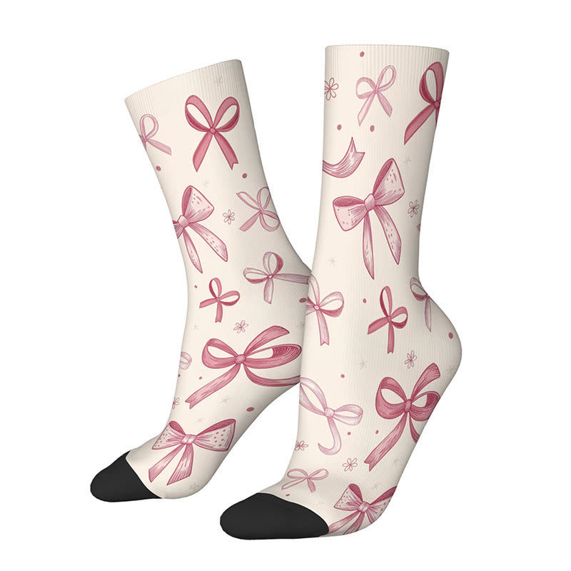 3D Lips Bow Us Dollars Quarter Socks(3 Pairs) - A - EU36-42(US3-8.5) - image 3