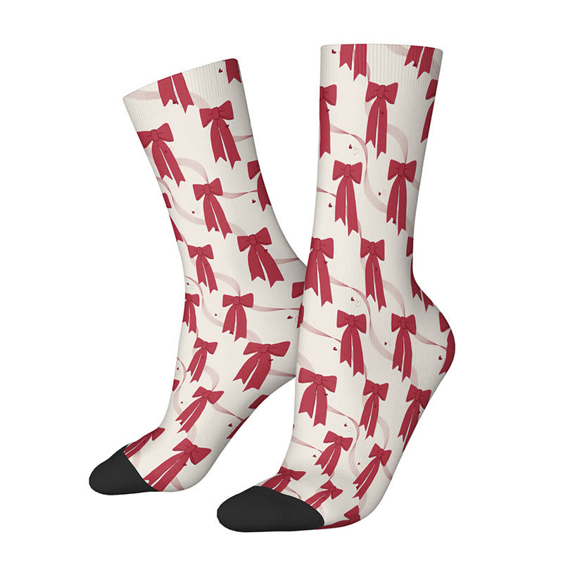 3D Lips Bow Us Dollars Quarter Socks(3 Pairs) - D - EU36-42(US3-8.5) - image 6