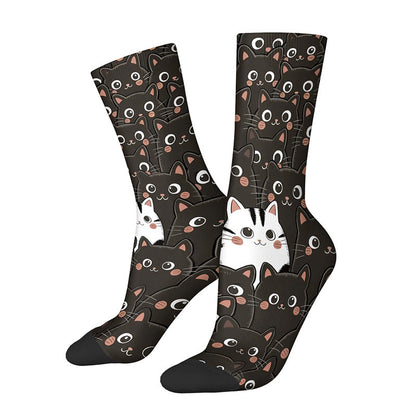 3D Cats Quarter Socks(3 Pairs) - B - EU36-42(US3-8.5) - image 4