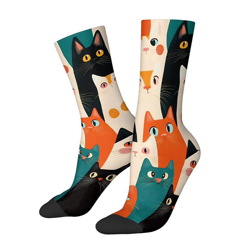 3D Cats Quarter Socks(3 Pairs) - D - EU36-42(US3-8.5) - image 6