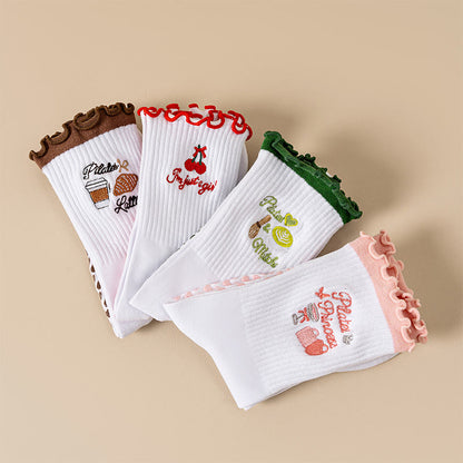 Cherry Coffee Yoga Socks(4 Pairs) - image 15