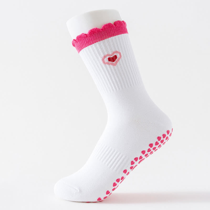 Cherry Heart Bow Avocado Yoga Socks(4 Pairs) - image 4