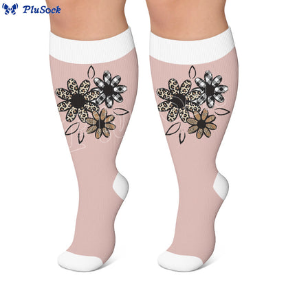 Plus Size Floral Butterfly Compression Stockings - image 3