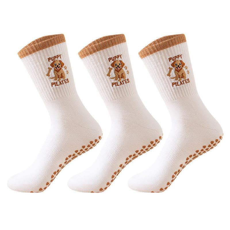 Plusoc Puppy Coffee Yoga Socks(3 Pairs) - image 7