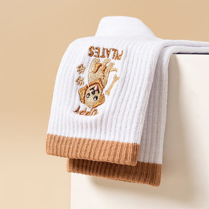 Plusoc Puppy Coffee Yoga Socks(3 Pairs) - image 11
