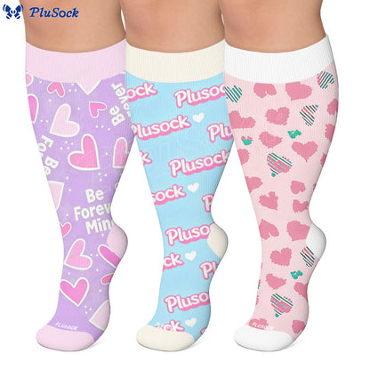 Plus Size Playful Heart Series Compression Socks - image 0