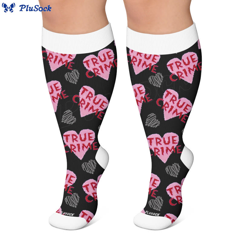 Plus Size Sweet Pop Art Love Compression Socks - image 4