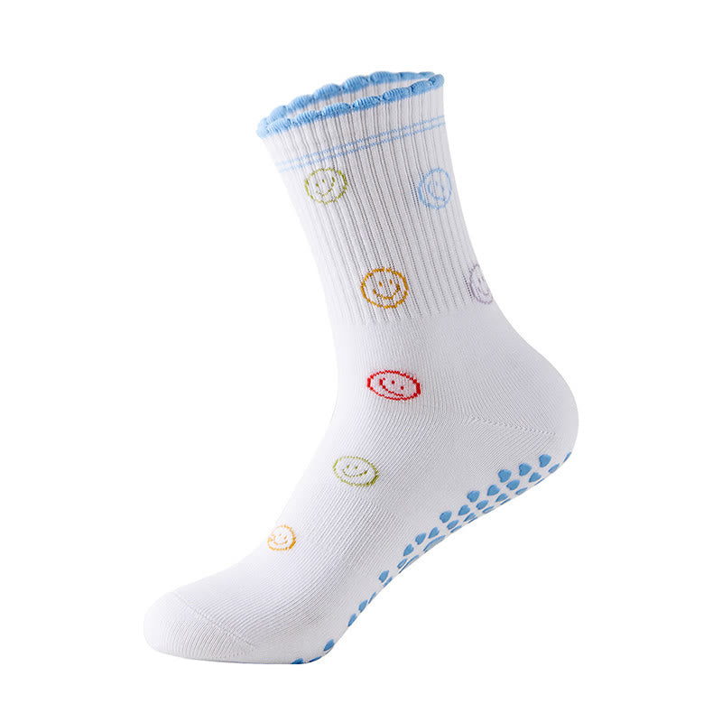 Flower Cherry Heart Yoga Socks(4 Pairs) - Blue - EU36-40(US3-7) - image 16