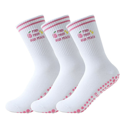 Pink Peach Yoga Socks(3 Pairs) - Pink - EU36-40(US3-7) - image 3