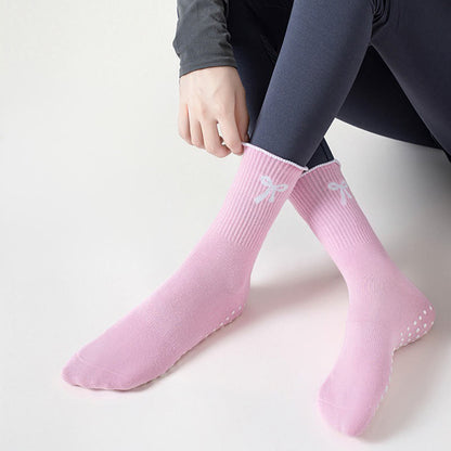 Delicate Bow Embroidery Yoga Socks(4 Pairs) - image 2