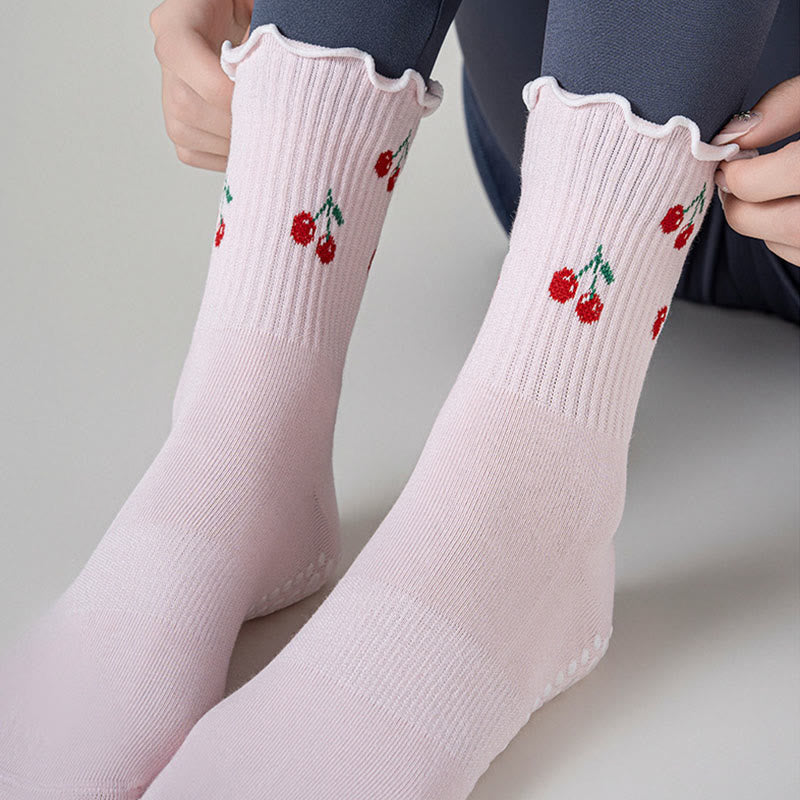 Cherry Lemon Yoga Socks(3 Pairs) - image 3