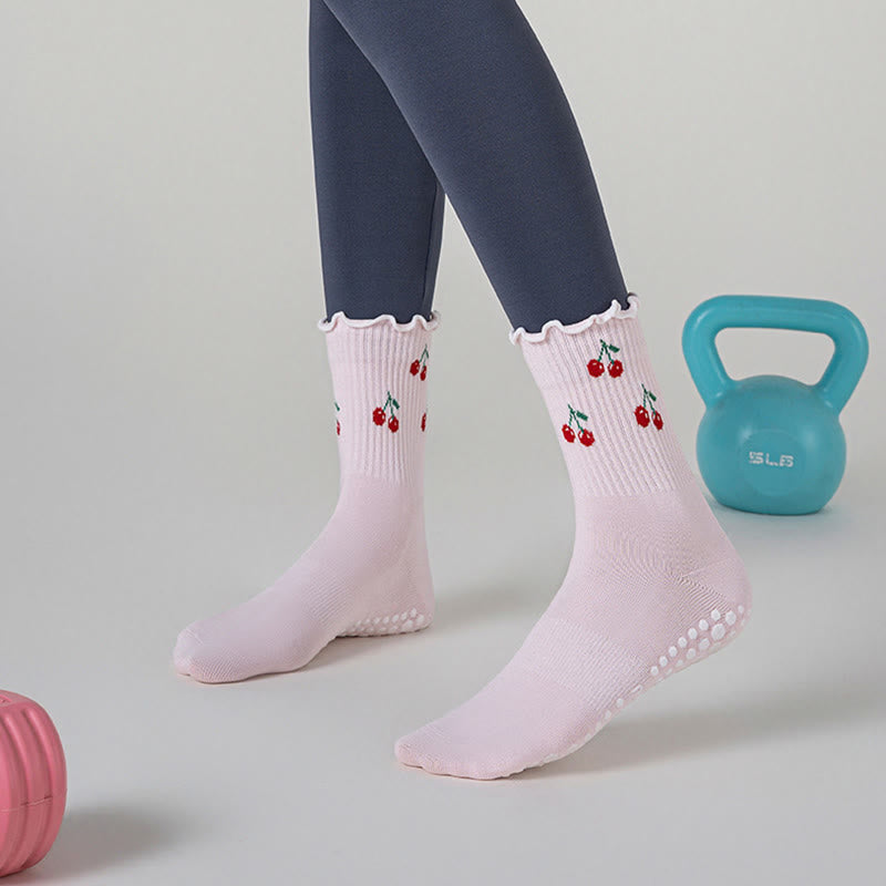 Cherry Lemon Yoga Socks(3 Pairs) - image 2