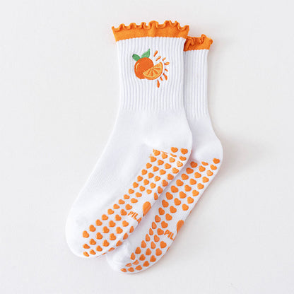 Fruit Series Yoga Socks(3 Pairs) - Orange - EU36-40(US3-7) - image 9