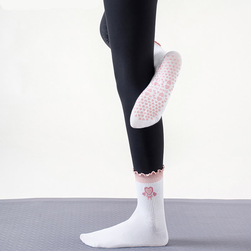 Strawberry Cherry Heart Grip Socks(3 Pairs) - image 1
