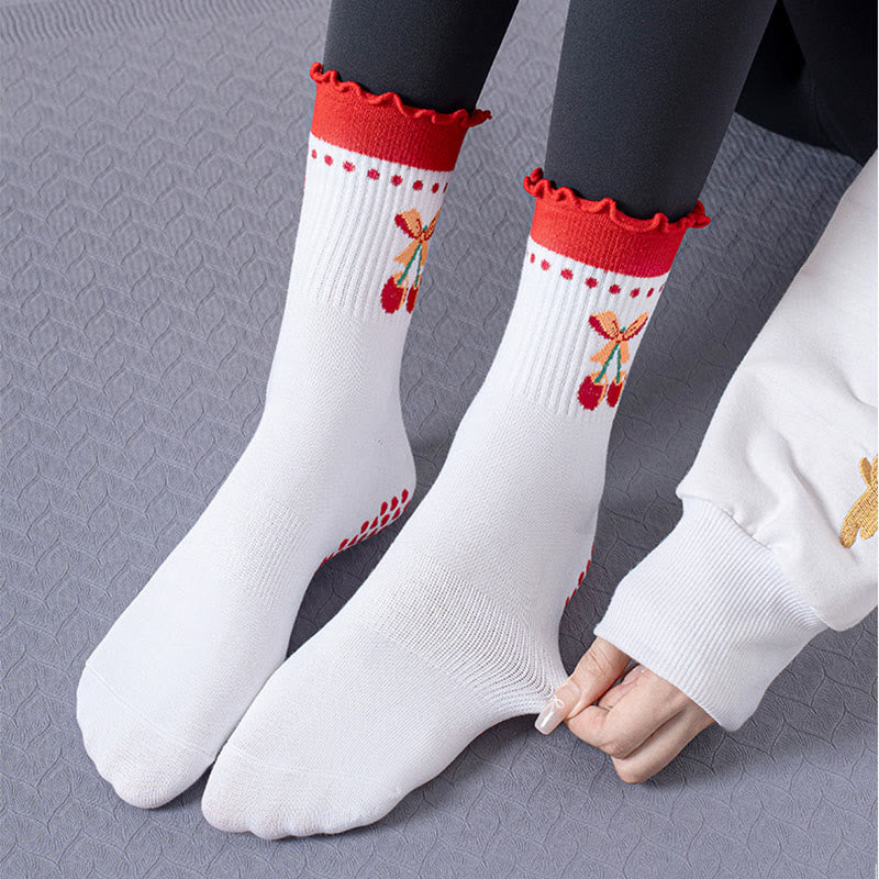 Strawberry Cherry Heart Yoga Socks(3 Pairs) - image 7