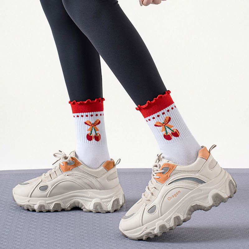 Strawberry Cherry Heart Yoga Socks(3 Pairs) - image 10