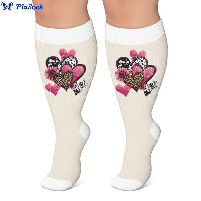 Plus Size Heart Butterfly Pattern Compression Socks - image 2