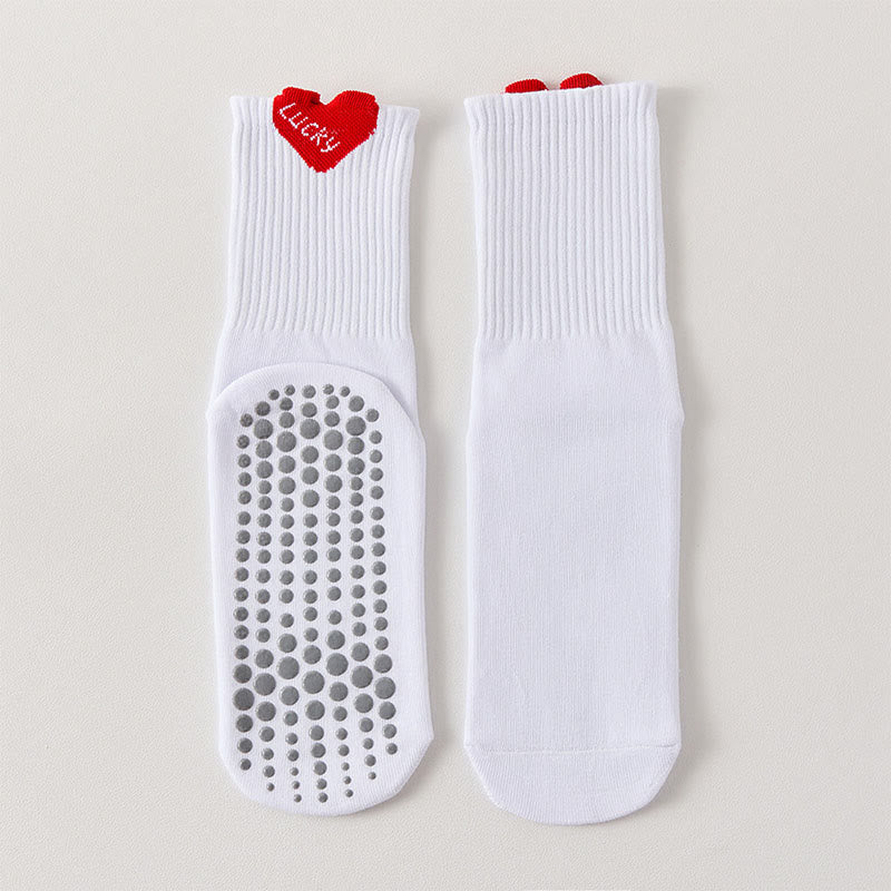 Lucky Heart Yoga Socks(4 Pairs) - Red - EU36-40(US3-7) - image 13