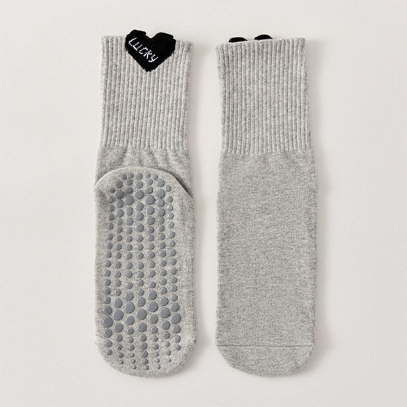 Lucky Heart Yoga Socks(4 Pairs) - Grey - EU36-40(US3-7) - image 14