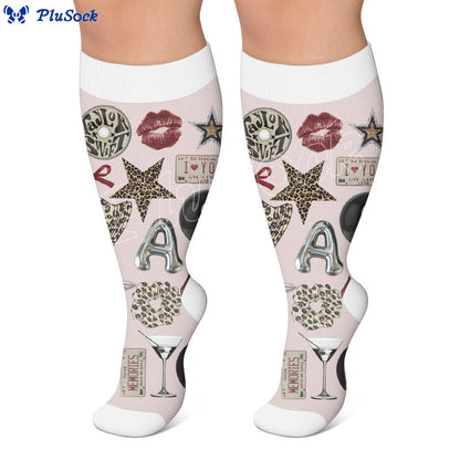 Plus Size Trendy Leopard Print Compression Socks - image 4