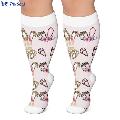 Plus Size Easter Print Compression Socks - image 3