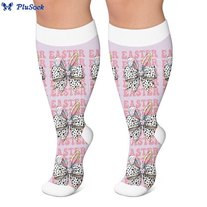 Plus Size Easter Bunny Print Compression Socks - image 3