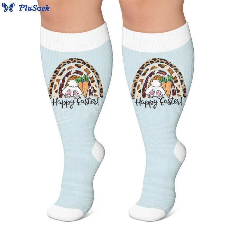 Plus Size Easter Bunny Print Compression Socks - image 2