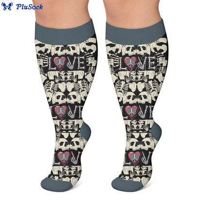 Plus Size Fun Skull Print Compression Socks - image 2