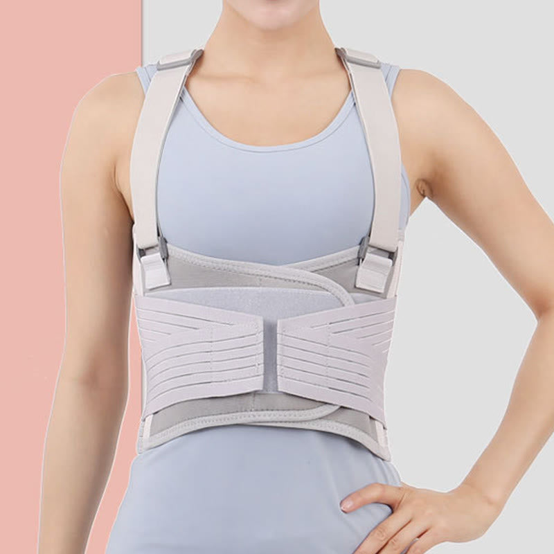 Plus Size Double Tension Straps Waist Brace - Grey - 3XL - image 3
