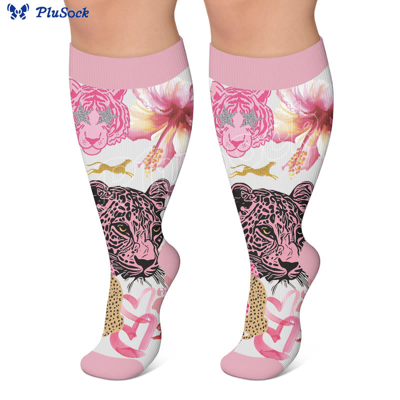 Plus Size Fun Textured Print Compression Socks - image 4