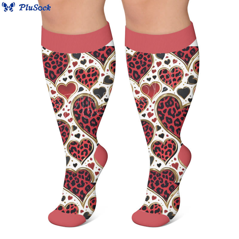 Plus Size Fun Textured Print Compression Socks - image 3