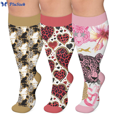 Plus Size Fun Textured Print Compression Socks - image 0