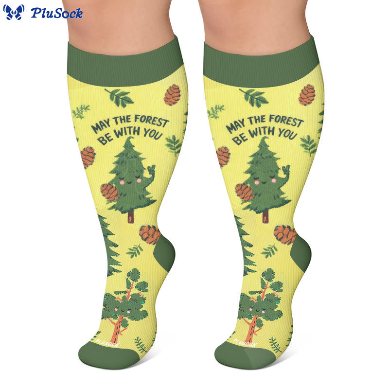 Plus Size Cheerful Doodles Compression Socks - image 2