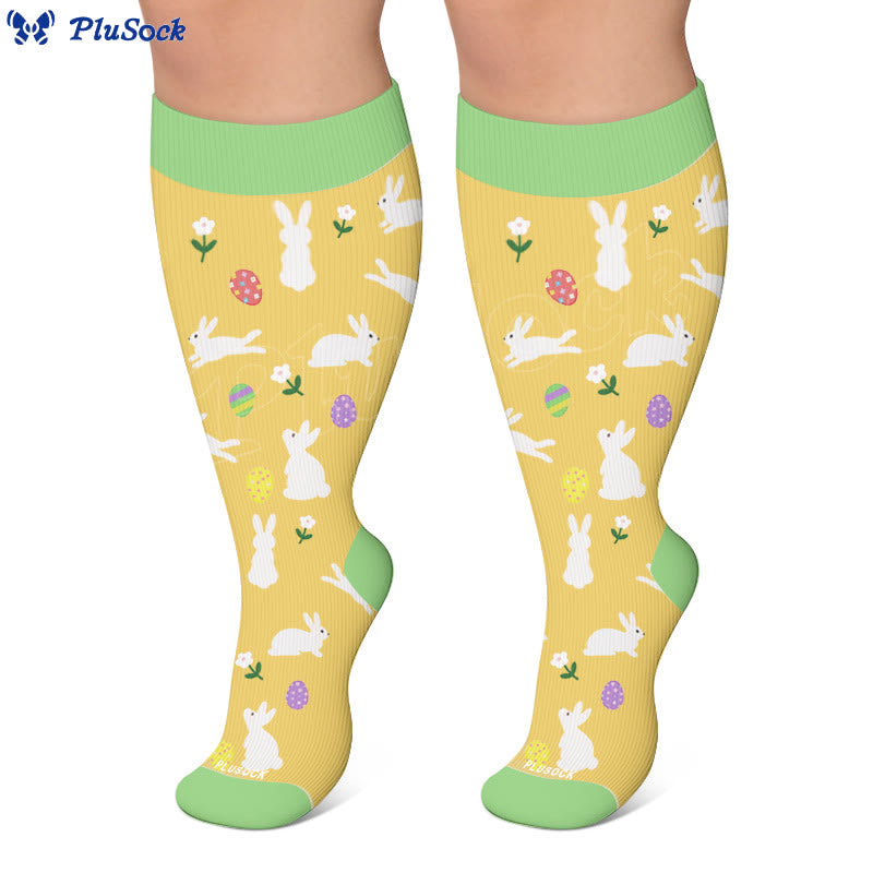Plus Size Carrots Florals Egg Compression Socks - image 4