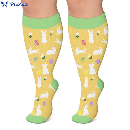 Plus Size Carrots Florals Egg Compression Socks - image 4
