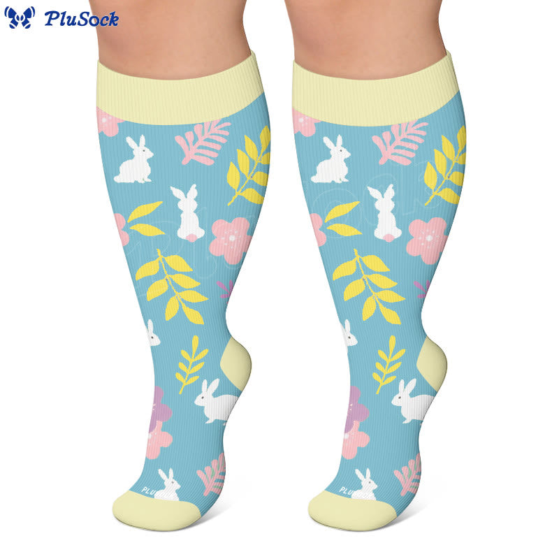 Plus Size Carrots Florals Egg Compression Socks - image 3