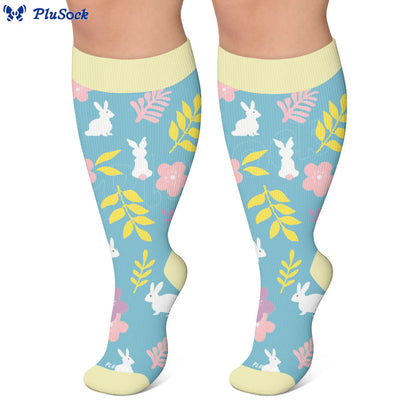 Plus Size Carrots Florals Egg Compression Socks - image 3
