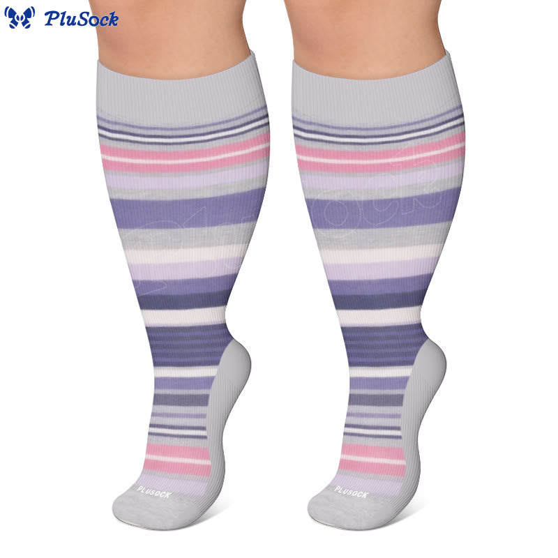 Plus Size Modern Gradient Line Compression Socks - image 4