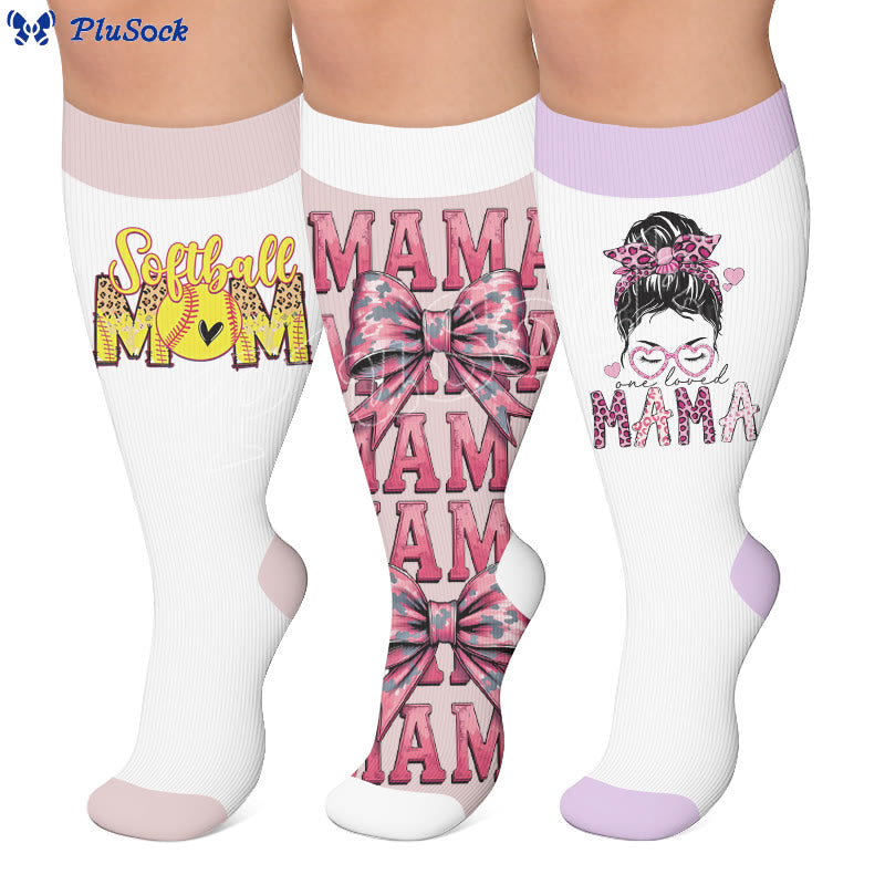 Plus Size Holiday Print Compression Socks - image 0