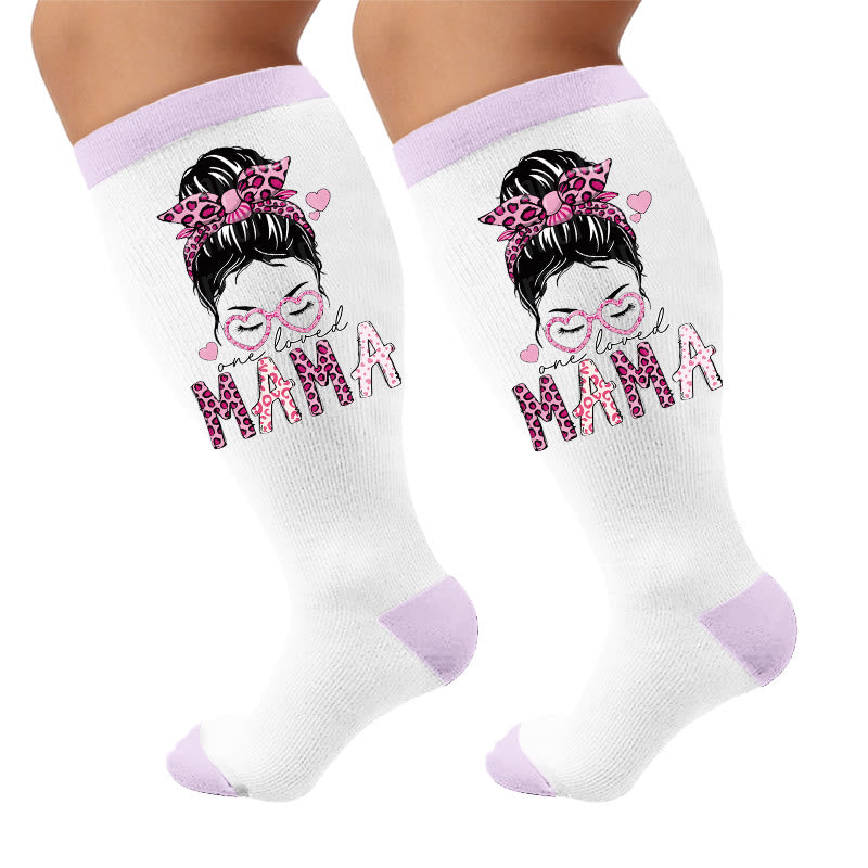 Plus Size Holiday Print Compression Socks - Girls(1 Pair) - 4XL - image 7