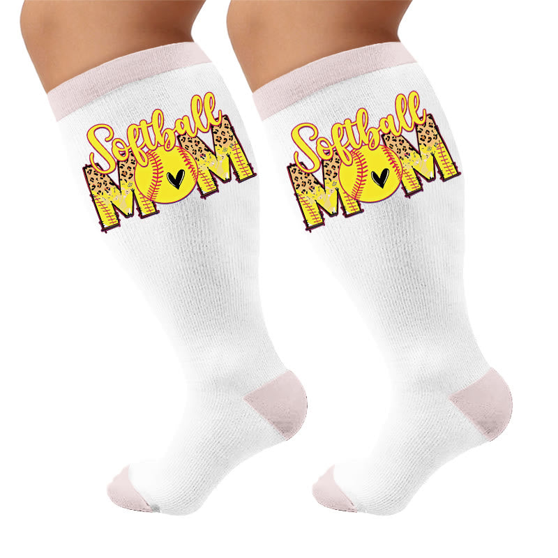 Plus Size Holiday Print Compression Socks - Letters(1 Pair) - 4XL - image 5
