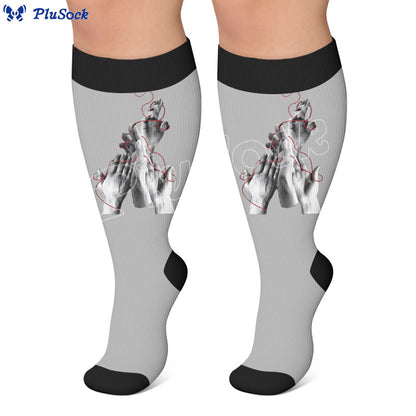 Plus Size Symptom Print Compression Socks - image 2