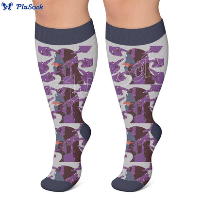 Plus Size Symptom Print Compression Socks - image 3