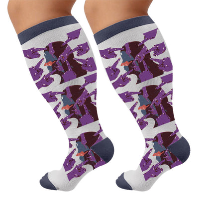 Plus Size Symptom Print Compression Socks - Accusations(1 Pair) - 4XL - image 6