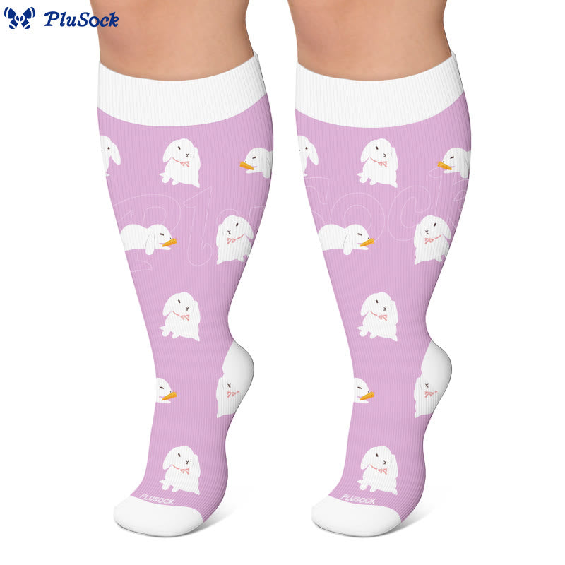 Plus Size Panda Bunny Dachshund Compression Socks - image 2