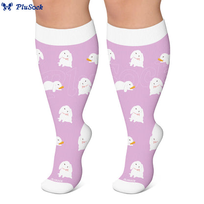 Plus Size Bunny Panda Dachshund Compression Socks - image 2