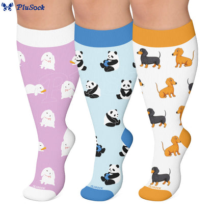 Plus Size Panda Bunny Dachshund Compression Socks - image 0