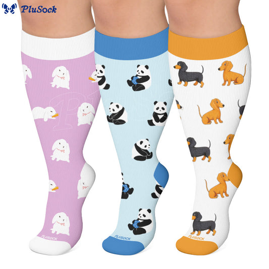 Plus Size Panda Bunny Compression Socks - image 0